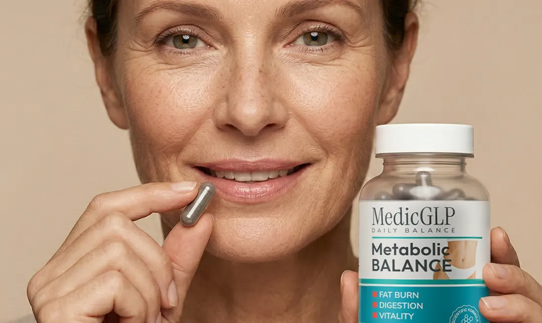 Kvinna som använder MedicGLP som del av sin dagliga rutin